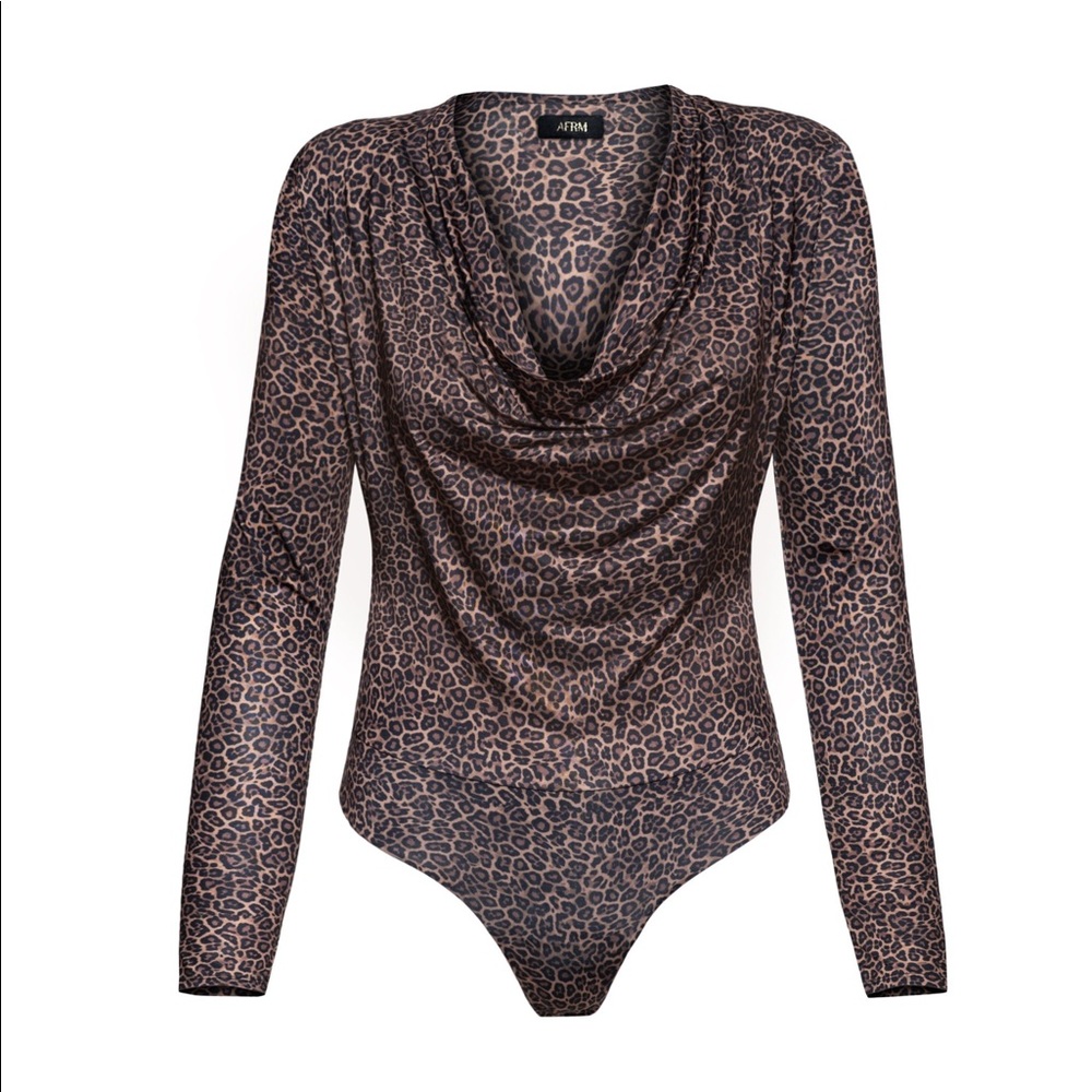 Afrm Levi Cowl Body Suit Leopard XL